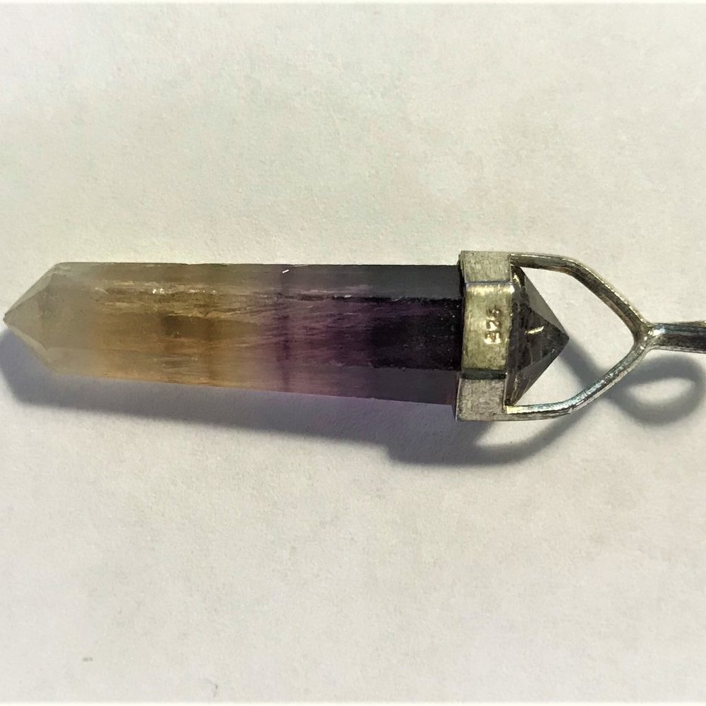 Bi-color Quartz Power Stones Silver Pendants